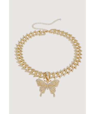 Butterfly Pendant Chain Link Necklace
