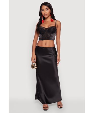 Chic Lace Cropped Sweetheart Bustier Top