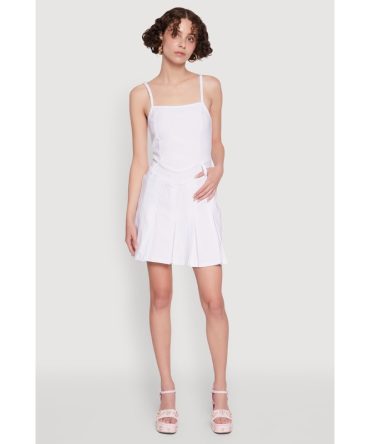 Chic Sleeveless Pleated Skater Dress