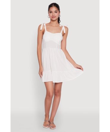 Chic Sundress with Tie Straps and Sweetheart Neckline