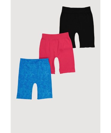 Girls Seamless Assorted Bike Shorts 3 Pack