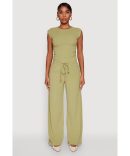 High Waisted Contrast Trim Pants