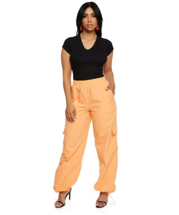 Iris Nylon Toggle Drawstring Hem Cargo Pants