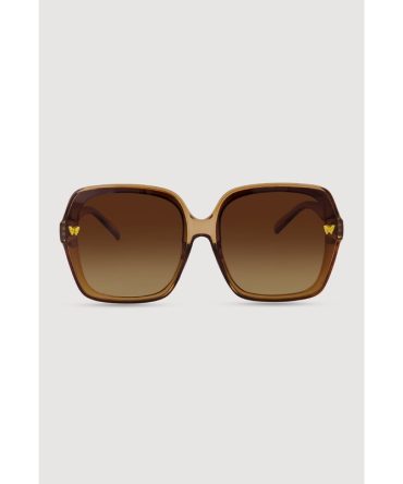 Metallic Butterfly Detail Ombre Lens Sunglasses