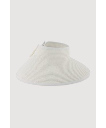 Roll Up Straw Visor with Bow