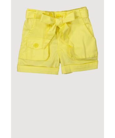 Toddler Girls High Waisted Poplin Shorts with Tie Waist Belt