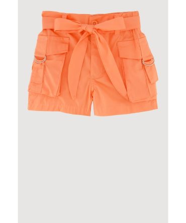 Toddler Girls Stylish Cargo Shorts with Tie Waist Belt