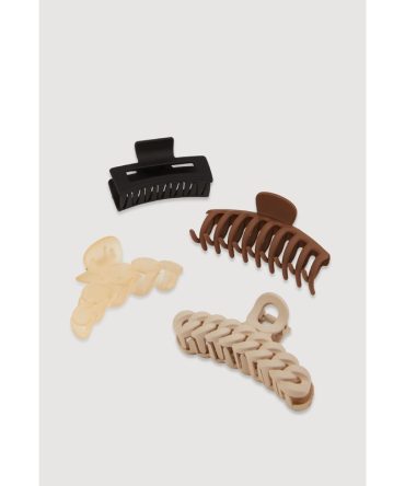 Trendy Assorted Hair Claw Clips 4 Pack