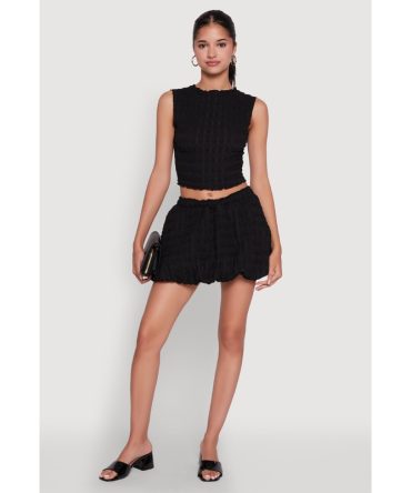 Trendy Bubble Hem Mini Skirt