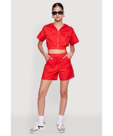 Trendy High Waisted Cargo Shorts