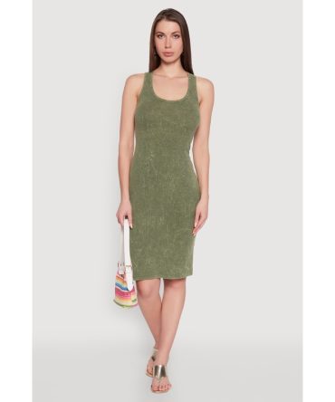 Trendy Mineral Wash Scoop Neck Racerback Tank Dress