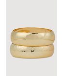 Wooden Layered Stretch Bracelet and Drop Hoop Earrings