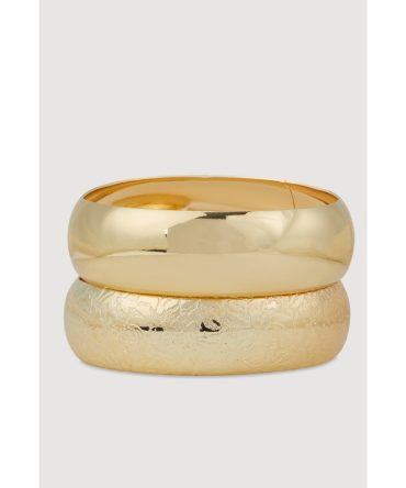 Wide Metallic Bangles Set of 2
