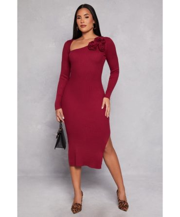 Almost Famous 3D Rose Sweater Dress