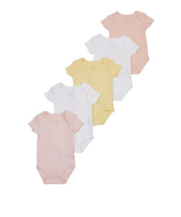Baby Girls 0-12M Basic Bodysuits Set of 5