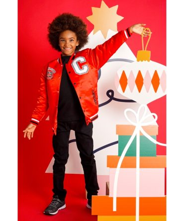 Boys Athletic Graphic Varsity Bomber Jacket