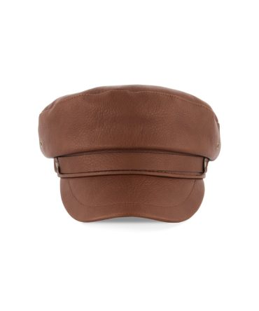 Faux Leather Cabbie Hat