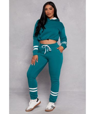 Fleece Lined Varsity Stripe Sweatpants
