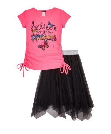 Girls Believe In Your Dreams Tee with Tutu Skirt