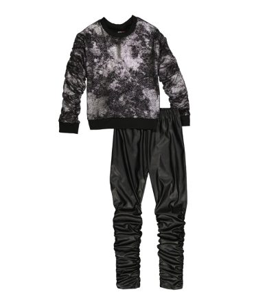 Girls Foil Screen Sweatshirt and Stacked Leggings