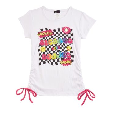 Girls Grateful Blessed And Boujee Graphic Top