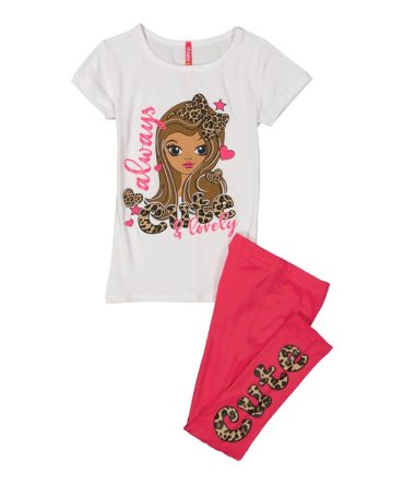 Little Girls Always Cute Graphic Top and Leggings