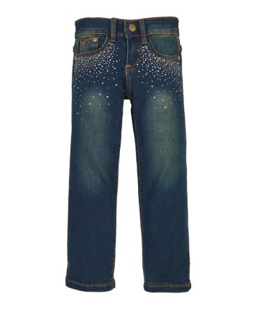 Little Girls Rhinestone Straight Leg Jeans