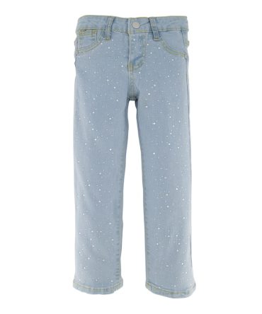 Little Girls Rhinestone Studded Front Jeans