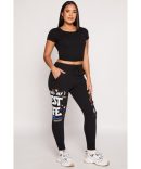 88 Graphic V Neck Crop Top