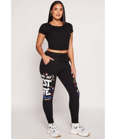 Living My Best Life Graphic Joggers