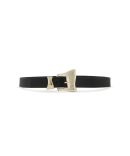 Plus Size Metallic Round Buckle Faux Leather Belt