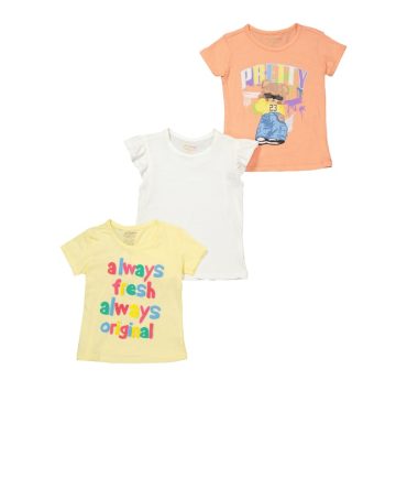 Toddler Girls Short Sleeve Tops Set of 3