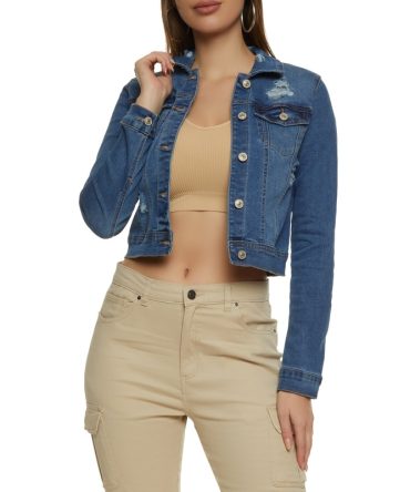WAX Distressed Denim Jacket