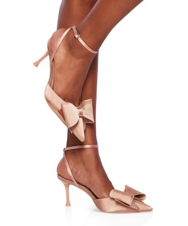 Bow Ankle Strap Pointed Toe Pumps
