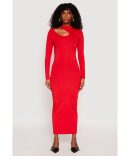 Crepe Knit Side Slit Bustier Dress