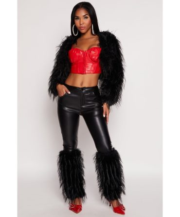 Spoon Jeans Faux Fur Cuff Pants