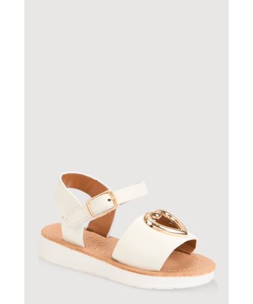 Toddler Girls Metallic Heart Cut Out Sandals