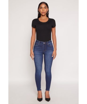 WAX Frayed Detail Skinny Jeans