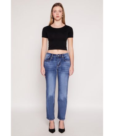 WAX Straight Leg Whiskered Jeans