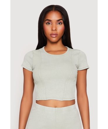 Almost Famous Ribbed Knit Crop Top