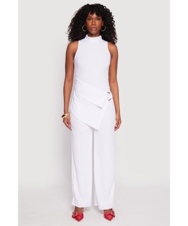Asymmetrical O Ring Waist Detail Jumpsuit