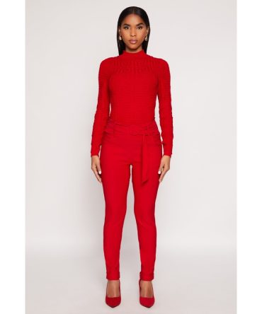 Belted Front Dress Pants