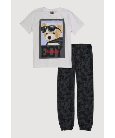Boys Mamas Boy Graphic Tee and Sweatpants