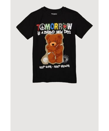 Boys Tomorrow Chenille Bear Graphic Tee