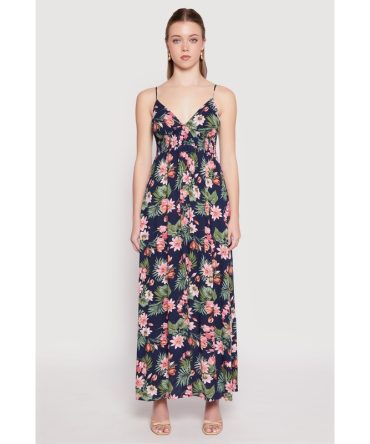 Floral Print Empire Waist Maxi Dress
