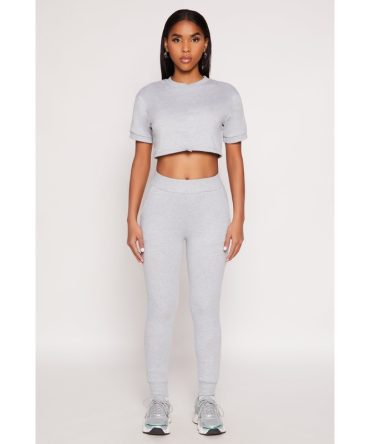 French Terry Pull On High Waisted Joggers