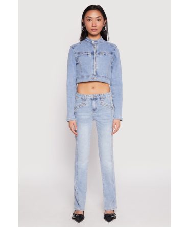 Almost Famous Acid Wash Pintuck Jeans