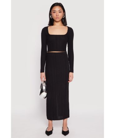 Almost Famous Brushed Knit Maxi Skirt