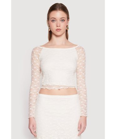 Almost Famous Floral Lace Crop Top