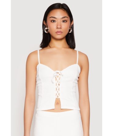 Almost Famous Lace Up Crop Top